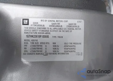 2008 GMC Sierra 2500Hd Slt z USA, uszkodzony, nr VIN 1GTHK23618F105695